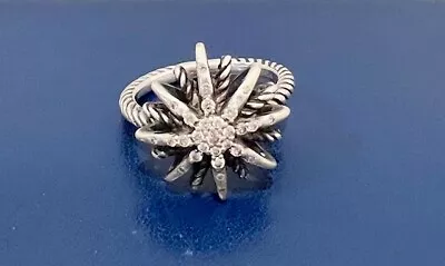 David Yurman Multi Diamond 17mm Starburst Sterling Silver Ring Size 7 • $300