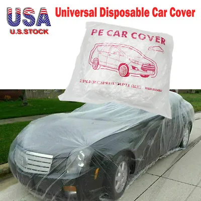 Universal Clear Disposable Car Cover Plastic Garage Rain Dust Proof Protection • $5.90