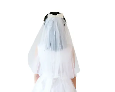 Girls Holy Communion Veil One Size White Ivory • £9.99