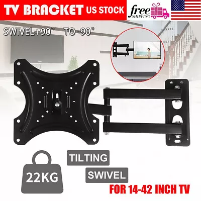 Full Motion Lcd Led Tv Wall Mount Bracket Swivel Tilt 12 17 22 24 32 36 37 40 42 • $17.93