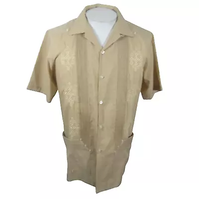 Men Shirt GUAYABERA Mexican Wedding Pit To Pit • $23.79