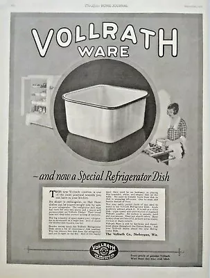 1921 Vollrath Ware Refrigerator SHEBOYGAN WISCONSIN Dish Vtg Print Ad • $19.99