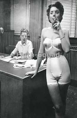 Picture Photo Vintage Print Secretary Office Smoking Woman Retro 7910 • $5.95