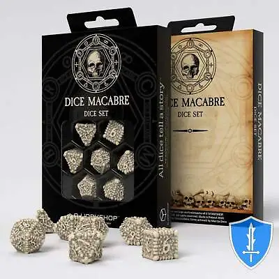 Q-Workshop Dice Macabre Dice Set (7) D&D RPG Skull Bones Halloween • $14.99