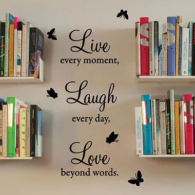 £4.99 • Buy Live Laugh Love Wall Quote Stickers Wall Art Words Phrase Numbers Letters Decals