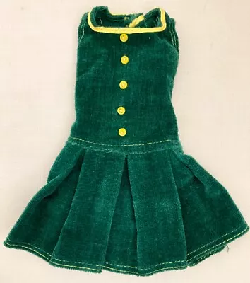 Vintage Barbie Francie Pleat Neat PAK Dark Green Velvet Dress    380-33 • $142