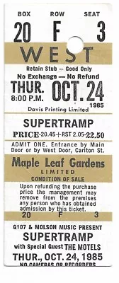 Supertramp Un-torn Ticket 1985 Maple Leaf Gardens Rare Box Seat. • $39.99