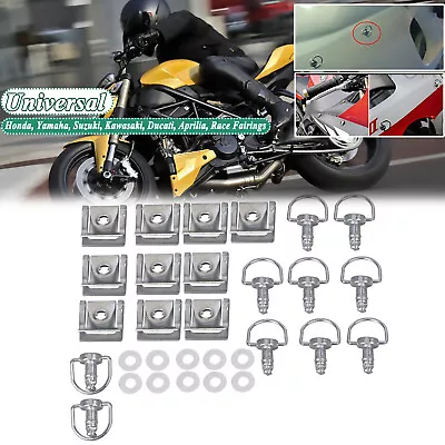 10 Dzus Style Motorcycle Quick Release 1/4 Turn Fairing Fastener W/ 15mm Pins US • $21.83