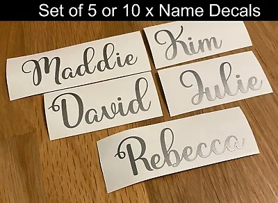 1/5/10 X Personalised Names Vinyl Decals Glasses Weddings Hens Birthdays #05 • £2.99