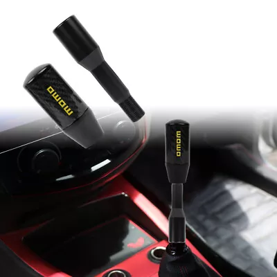 Universal MOMO Black Carbon Fiber Manual Gear Stick Shift Knob Lever Shifter • $22.88