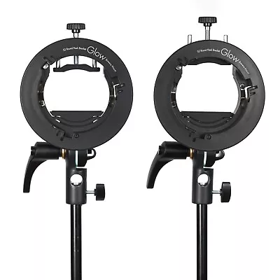 Pair Of Glow S2 Round Flash S-type Bowens Mount Bracket For Round Head Flashes • $29