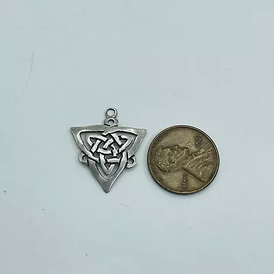 Sterling Silver Double Celtic Trinity Knot Triquertra Pendant Irish Ireland 925 • $15.99