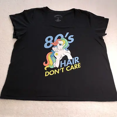 Torrid My Little Pony T Shirt 5 5X 28 Black 80s Hair Dont Care Rainbow Dash Tee • $31.49