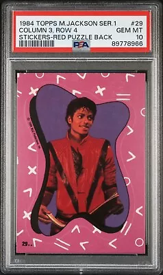1984 Topps Michael Jackson Series 1 #29 RC PSA 10 GEM MT Sticker Thriller Pop 6 • $599