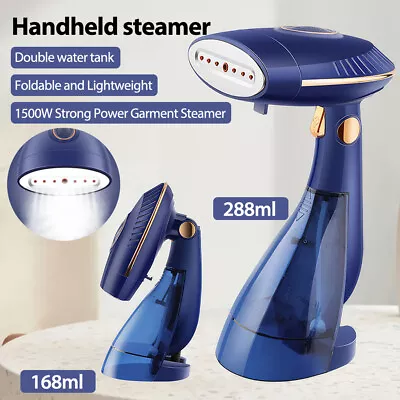 Foldable Hand Held Clothes Garment Steamer Iron Home Travel 168ml + 288ml Tank • £23.99