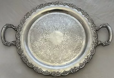 Vintage Oneida Large Silverplate Platter / Tray W Gilt  • $15