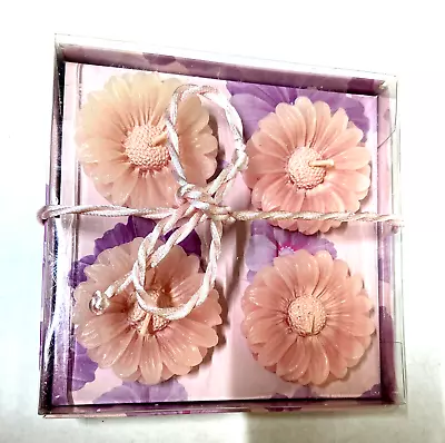 Boxed Set Of 4 Floating Flower Candles - Pastel  Pink Color- Daisy Flower Candle • $10.50