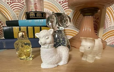 Vintage AVON Lamb Perfume Bottle - Milk Glass Collectable - 2.5 Inches • $10