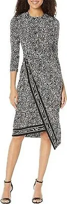 MICHAEL Michael Kors Zebra-Print Asymmetric Midi Dress 10A 2420 • $29.96