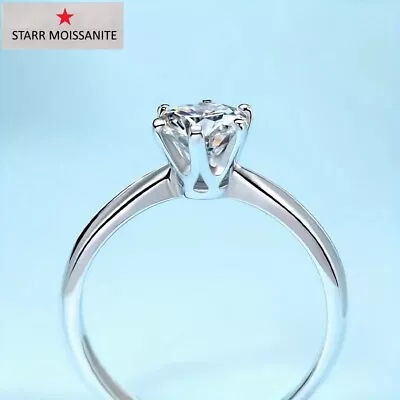 1.00 Carat 6.5mm Round Brilliant Cut Moissanite Ring (STARR) • $39