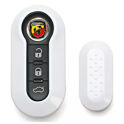 Gloss White Case Shell Cover For FIAT 500 500L 500X Abarth 3-Button Folding Key • $20.66