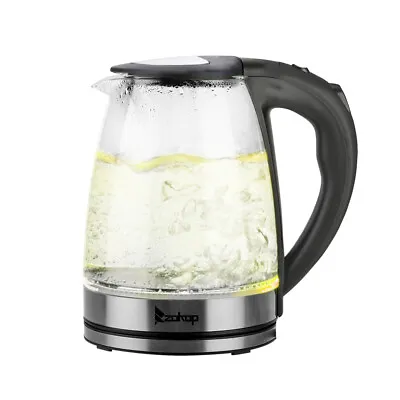 7 Colors LED Illuminated Fast Water Boiler Jug 2000W 1.8L Electric Glass Kettle • £19.55