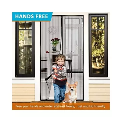 Magic Curtain Door Mesh Magnetic Fastening Mosquito Fly Bug Insect Net Screen UK • £5.99