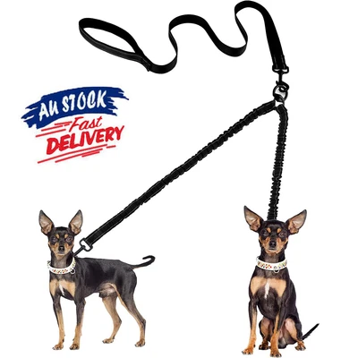 $14.82 • Buy 2 Way Double Dual Dog Leash Lead Walk 2 Dogs With One Lead Coupler Nylon Harness