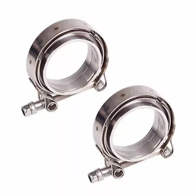 $28.92 • Buy 2X2.5  Inch V-Band Flange&Clamp Kit For Turbo Exhaust Pipes Stainless Steel