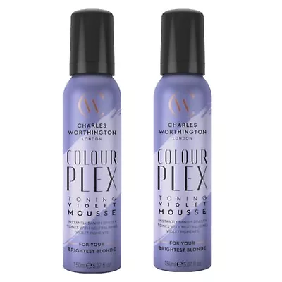 Charles Worthington Colourplex Toning Violet Colour Revive Mousse 150 Ml X 2 • £17.95