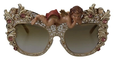 DOLCE & GABBANA Sunglasses DG2219 Gold Metal Crystals Angel Appliques 7500usd • $6005.01