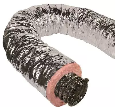 12  Flex QuietFlex Insulated Flexible Duct R6 25' Silver • $66