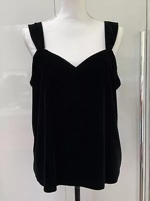 Amanda Smith Black Velvet Strap Top Size L • $12