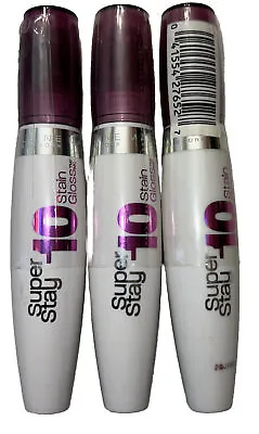 Pack Of 3 Maybelline New York Superstay 10 Hour Stain Gloss #170 Pleasing Plum • $19.99