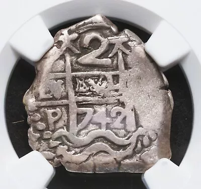 1742 Bolivia Ferdinand VI. Silver 2 Reales Cob Coin. Full Date! NGC VF+ • $305.15