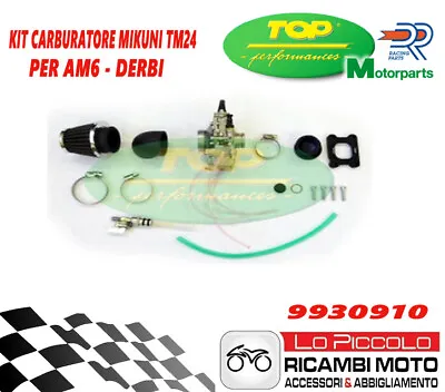 9930910 Set Racing Manifold + Carburettor MIKUNI Tm 24+ Filter Minarelli AM6 • $238.52