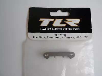 Team Losi Racing TLR 22 Aluminium Toe Plate 4 Deg HRC TLR2980 New 22T 22 SCT • £6.50