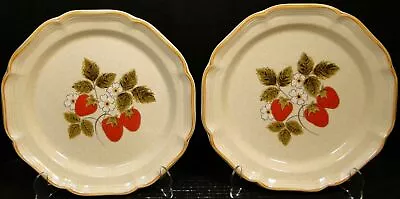 Mikasa Strawberry Festival Dinner Plates 10 3/4  EB 801 Set Of 2 Excellent • $28.99