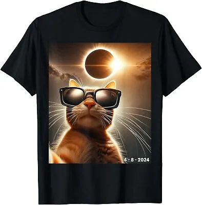 Cat Taking A Selfie With Solar 2024 Eclipse Cute Gift Unisex T-Shirt • $20.99