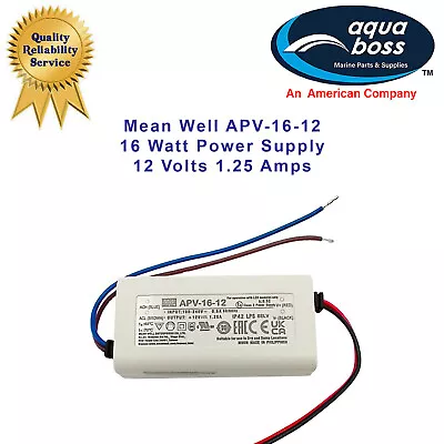 Mean Well APV-16-12 16 Watt Power Supply 12 Volts 1.25 Amps For LED Use Only • $18.99