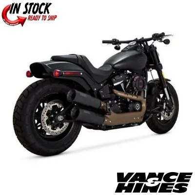 Vance Hines Hi-Output Mufflers Black 46547 FXFB Harley Fat Bob 2018-2023 • $599.99