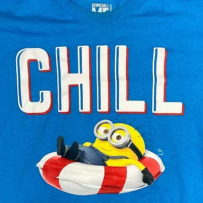 Despicable Me Chill Minions Mens Blue Short Sleeves Pullover T-Shirt - Size M • $11.21