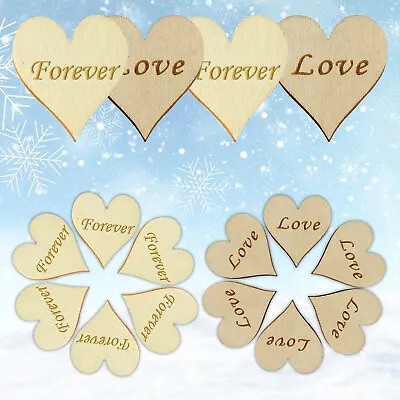 Heart Shape Wooden MDF Tags Embellishments Crafts Wedding Christmas Decoration • £0.99