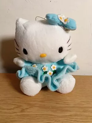 Hello Kitty Sanrio Light Blue Dress  With Bow Soft Plush Toy 16cm Hanging • $21.06