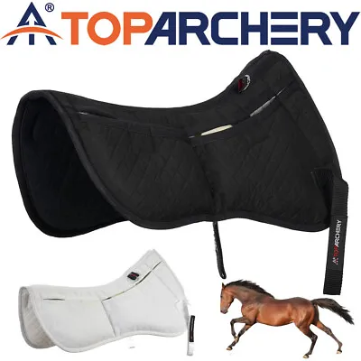 Cotton Correction Horse Half Saddle Pad With Adjustable Soft Memory Foam Pocket • $41.35