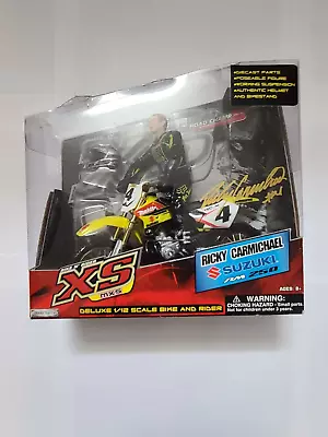 Ricky Carmichael Road Champs Susuki XS Mxs RM 250 Deluxe 1/12 Scale Bike And Rid • $30