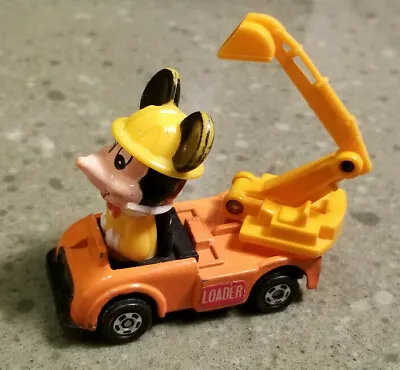 WALT DISNEY DIE CAST MICKEY MOUSE TOMY PD-10 LOADER CAR TRUCK Digger Scoop Toy • $9.95