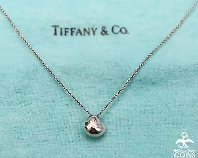 Tiffany & Co. Elsa Peretti Sterling Silver Nugget Pendant Chain Necklace • $69