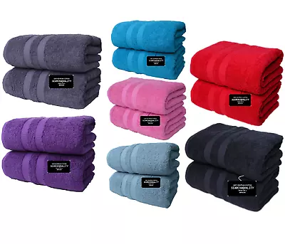 1X 2X Extra Large Jumbo Bath Sheets 100% Premium Egyptian Cotton Towel 500 GSM • £14.95