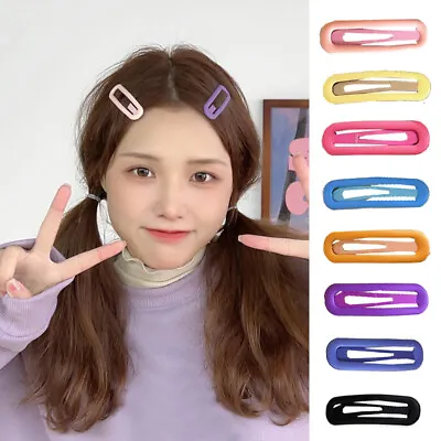 3Pcs Candy Color Hairpins Snap Hair Clip Kids Girl Barrettes BB Clips Sweet Gift • $0.78